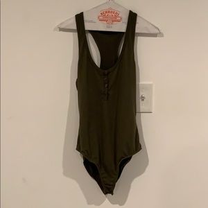 Green one piece body suit